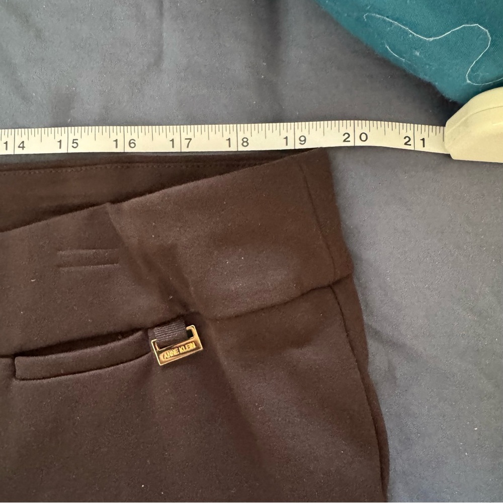 Anne Klein 🫐 Dark Brown Ponte Knit Ankle Pants - Picture 6 of 12